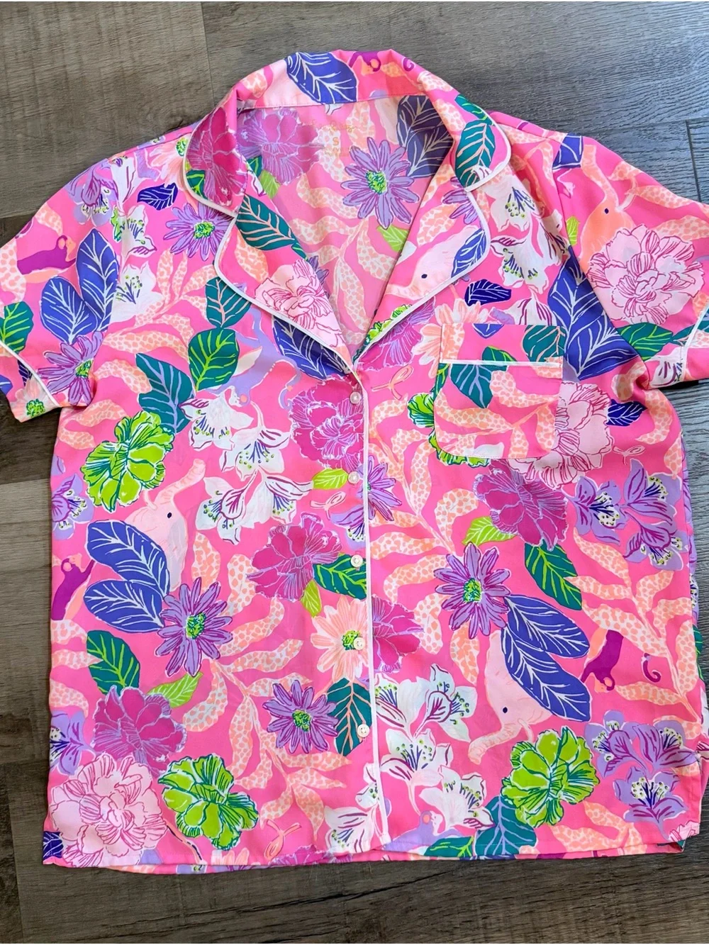 Lilly Pulitzer Teagan Tropical Floral Short Pajama Set🌸🐘 Size Small - Picture 5 of 15